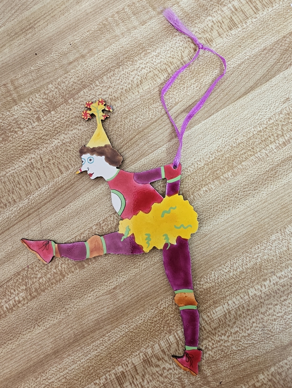 Judie Bomberger Cirque Du Soleil La Nouba Metal Ornament Ballerina Clown Signed